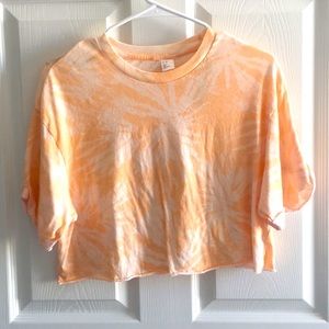 H&M TROPICAL OVERSIZED TIE DYE CROP TOP